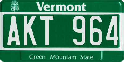 VT license plate AKT964