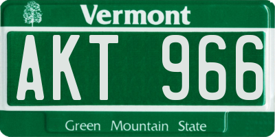 VT license plate AKT966