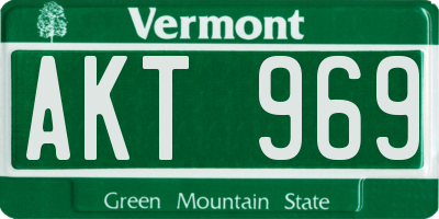 VT license plate AKT969