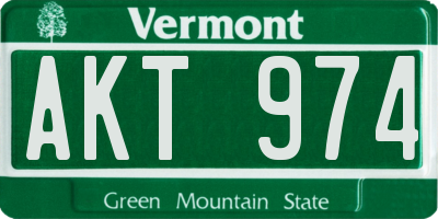 VT license plate AKT974
