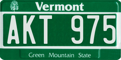VT license plate AKT975