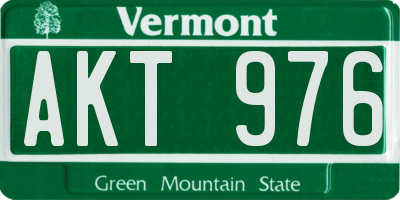VT license plate AKT976