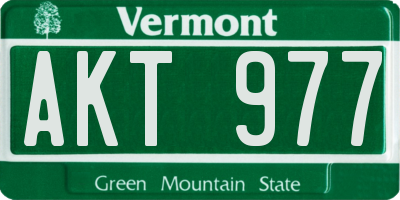 VT license plate AKT977