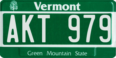 VT license plate AKT979