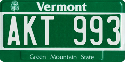 VT license plate AKT993