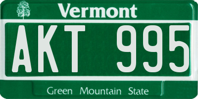 VT license plate AKT995