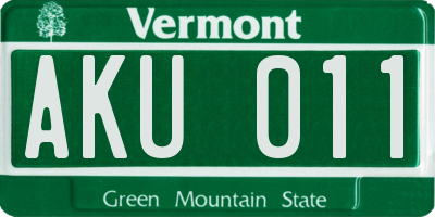 VT license plate AKU011