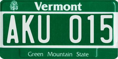 VT license plate AKU015