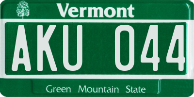 VT license plate AKU044