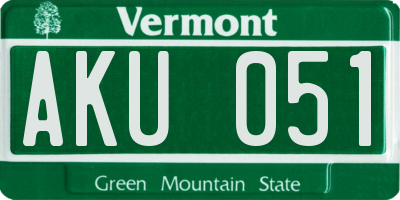 VT license plate AKU051