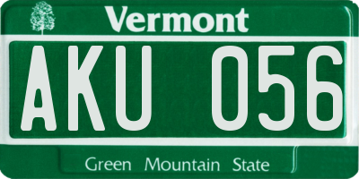 VT license plate AKU056