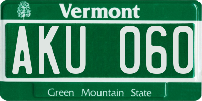 VT license plate AKU060