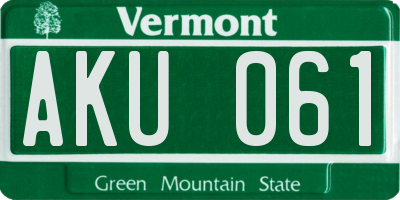VT license plate AKU061