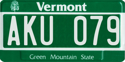 VT license plate AKU079