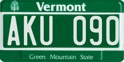 VT license plate AKU090