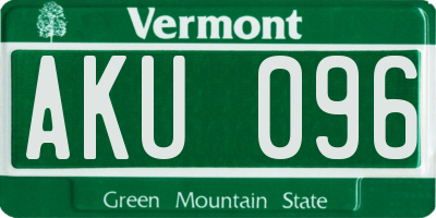 VT license plate AKU096