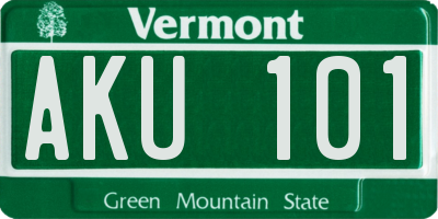 VT license plate AKU101