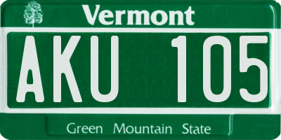 VT license plate AKU105