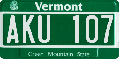 VT license plate AKU107
