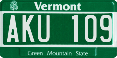 VT license plate AKU109