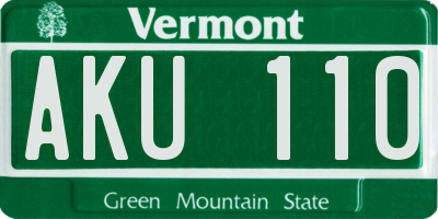 VT license plate AKU110