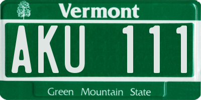 VT license plate AKU111