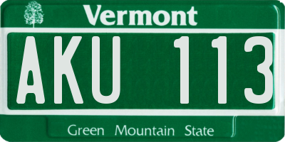 VT license plate AKU113