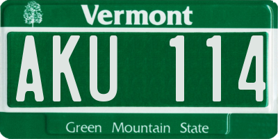 VT license plate AKU114