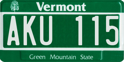 VT license plate AKU115