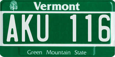 VT license plate AKU116