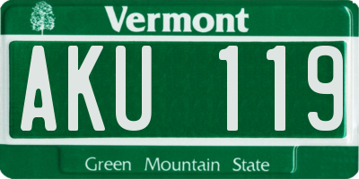 VT license plate AKU119