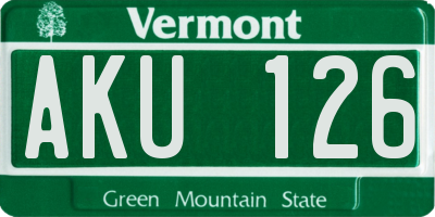 VT license plate AKU126