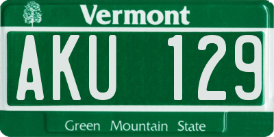 VT license plate AKU129