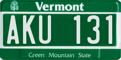 VT license plate AKU131