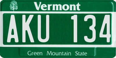 VT license plate AKU134