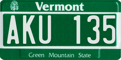 VT license plate AKU135