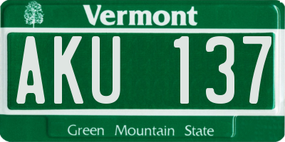 VT license plate AKU137