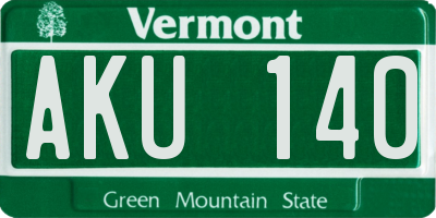 VT license plate AKU140