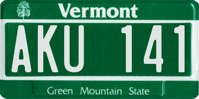 VT license plate AKU141