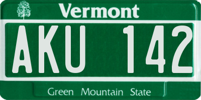 VT license plate AKU142