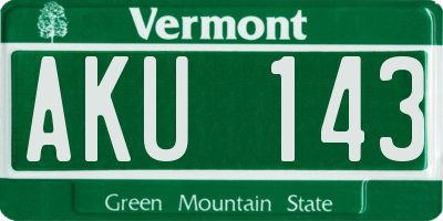 VT license plate AKU143