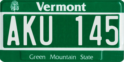 VT license plate AKU145