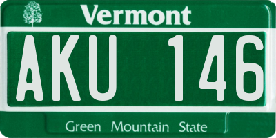 VT license plate AKU146