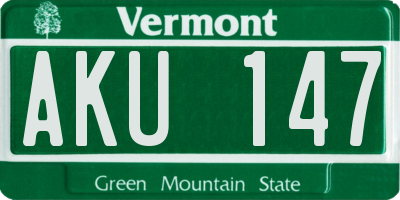 VT license plate AKU147