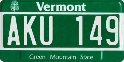 VT license plate AKU149