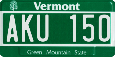 VT license plate AKU150
