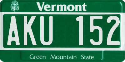 VT license plate AKU152