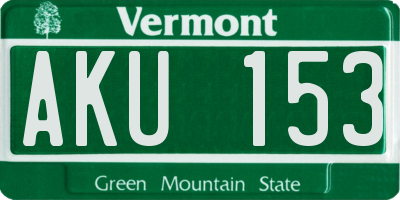 VT license plate AKU153