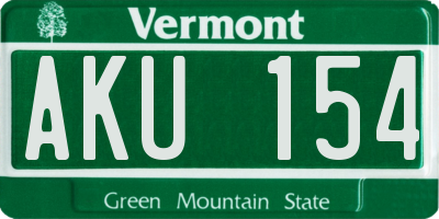 VT license plate AKU154