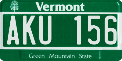 VT license plate AKU156